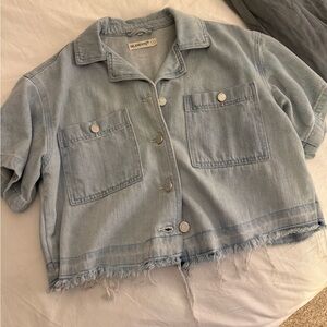 BLANKNYC Oversized Denim Crop Top